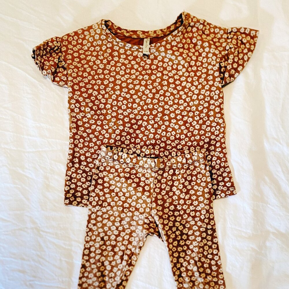 Rylee + Cru Ditsy Floral Flutter Sleeve Top and Pants